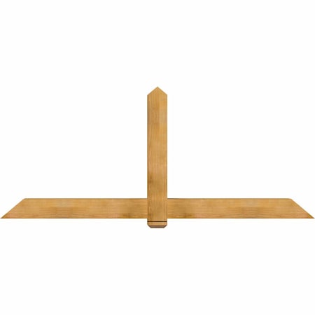 Ekena Millwork Eugene Rough Sawn Timber Gable Bracket, Western Red Cedar, 96"W x 40"H x 6"D x 6"F, 10/12 Pitch GBW096X40X0606EUG00RWR